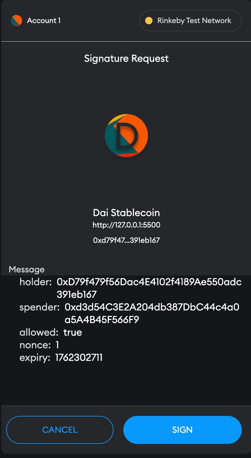 We got this signature for $DAI on Rinkeby test-net